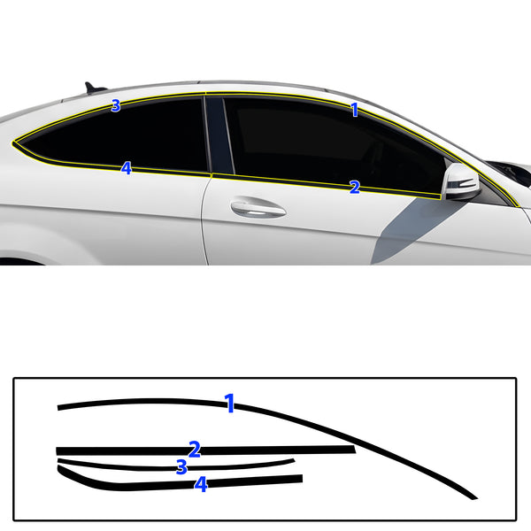 Fits Mercedes-Benz C250 2012-2015 Vinyl Chrome Delete Grille Blackout Decal Stickers Overlay Film