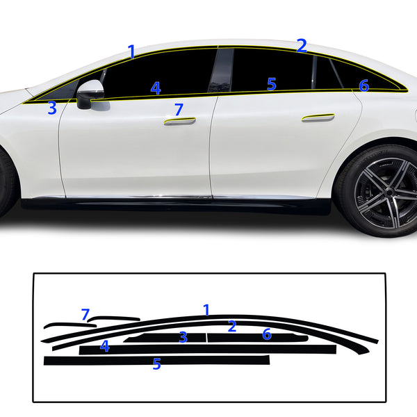 Fits Mercedes-Benz EQE Sedan 2023-2026 Vinyl Chrome Delete Grille Blackout Decal Stickers Overlay Film