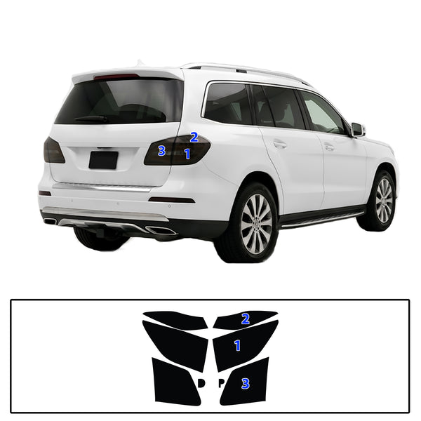 Mercedes-Benz GLS 2017-2019 Dark Smoke Headlight & Taillight Tint Kit – Precut Vinyl Lens Overlays Film