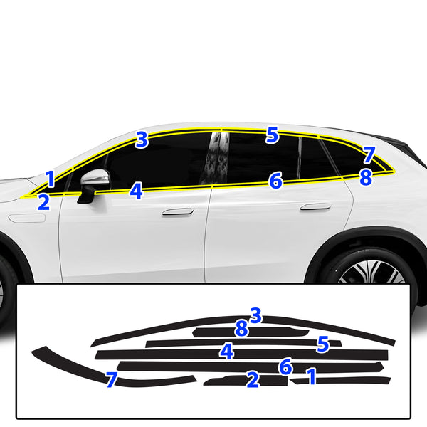 Fits Mercedes-Benz EQE SUV 2023+ Vinyl Chrome Delete Grille Blackout Decal Stickers Overlay Film