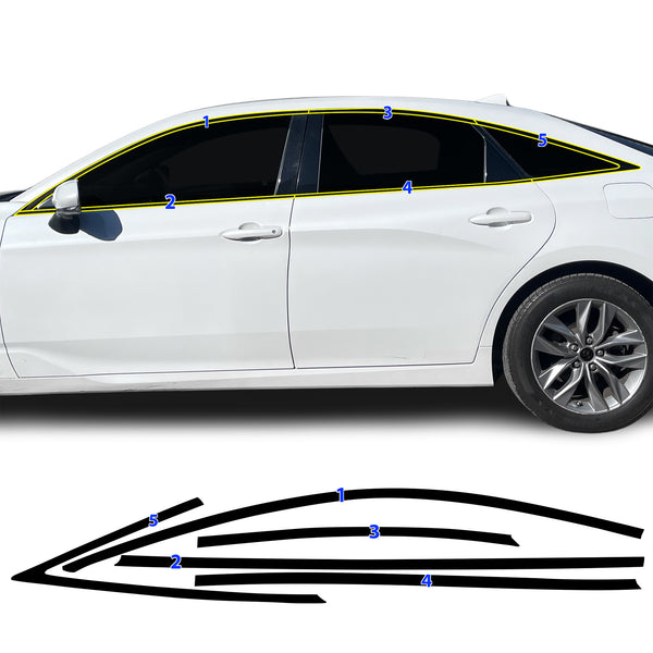 Toyota Avalon 2019-2022 Blackout Chrome Delete Kit – Precut Gloss Black Vinyl Overlays Film