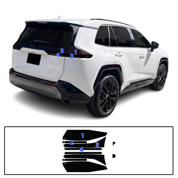 Toyota RAV4 2026-2027 Dark Smoke Headlight & Taillight Tint Kit – Precut Vinyl Lens Overlays Film