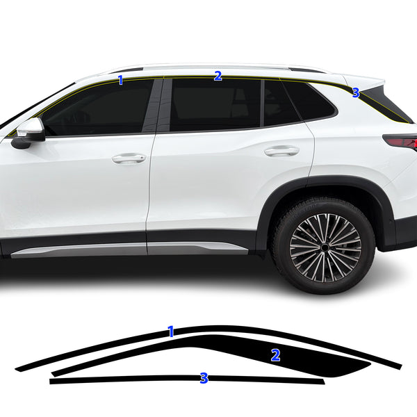 Fits Volkswagen Tiguan 2025-2027 Vinyl Chrome Delete Grille Blackout Decal Stickers Overlay Film