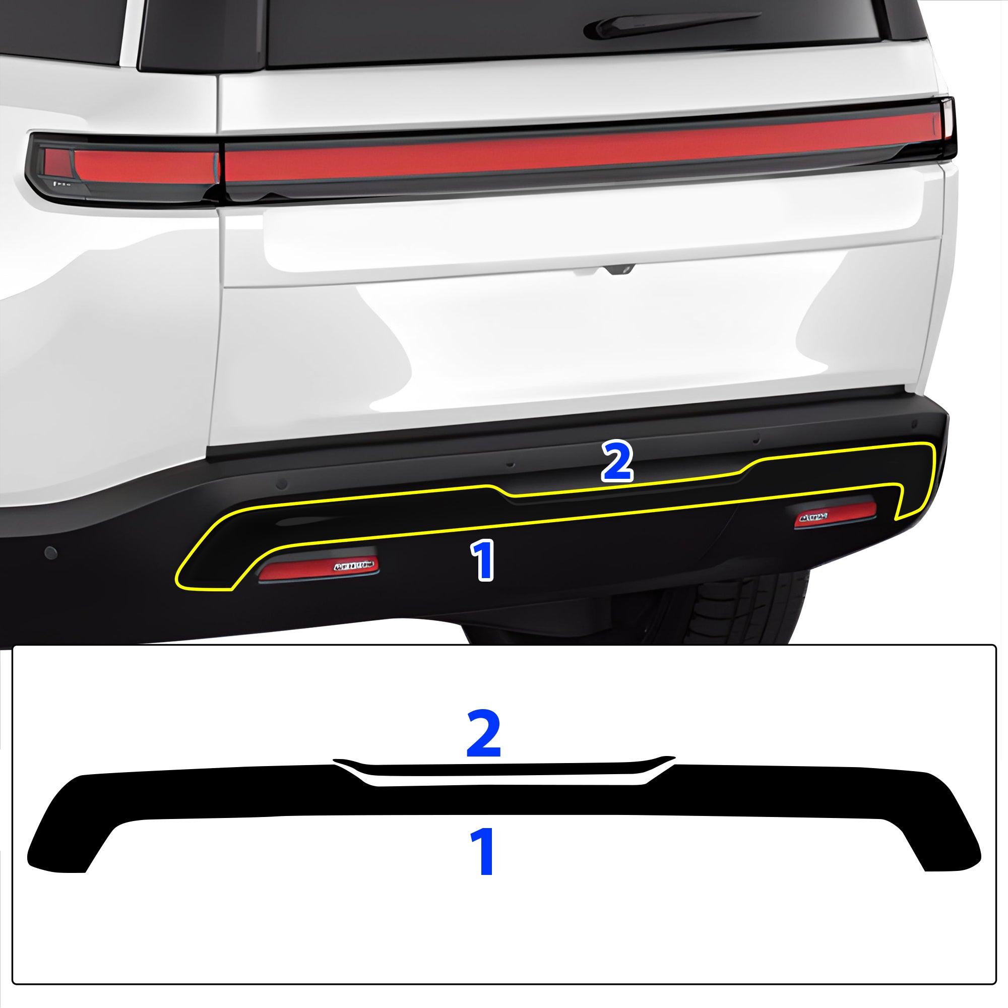 Vinyl Chrome Delete Grille Bezel Lip Side Window Blackout Decal Stickers Overlay Film Fits Rivian R1S 2022 - 2025 - Bogar Tech Designs