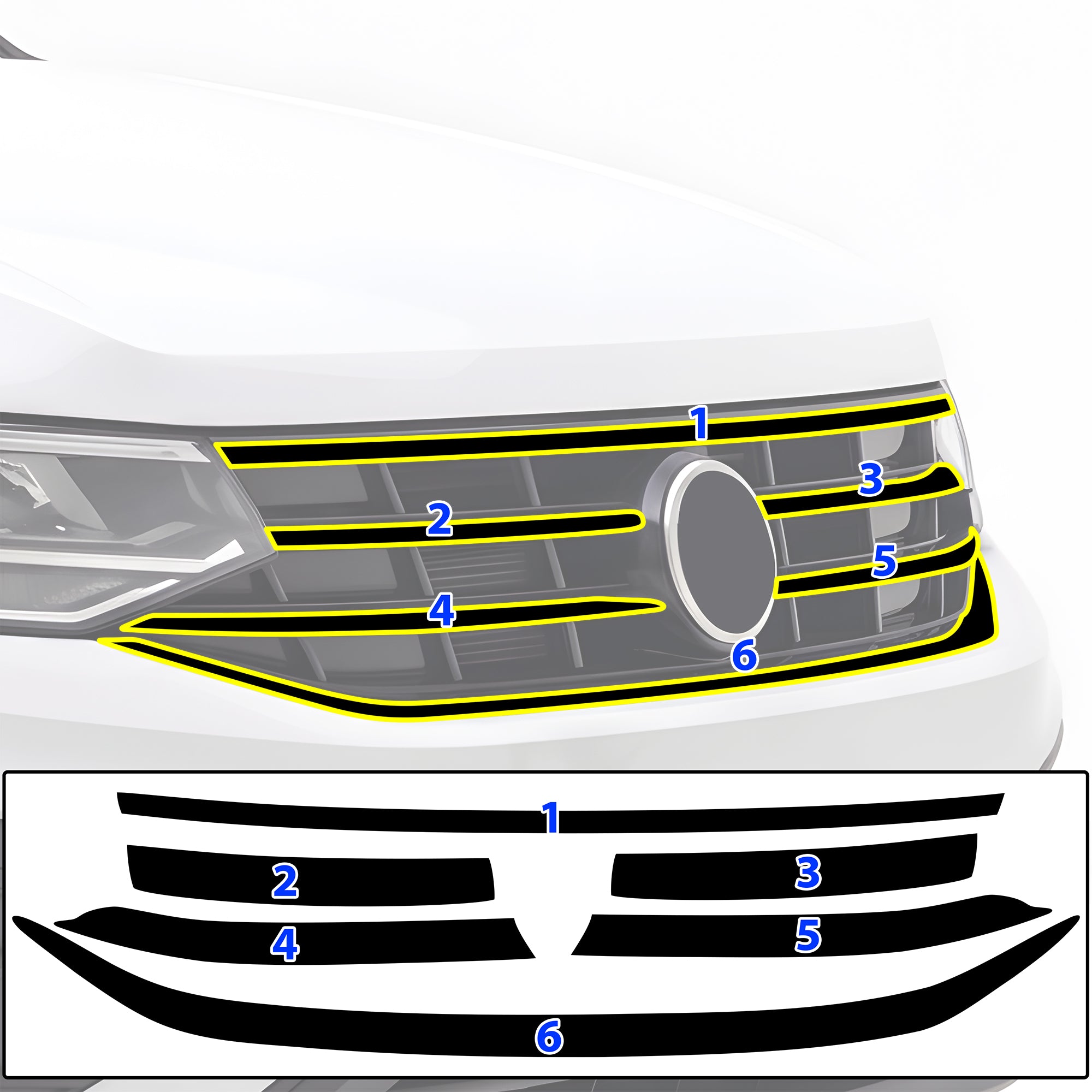 Volkswagen Tiguan 2018-2024 Blackout Chrome Delete Kit - Precut Gloss Black Vinyl Overlays