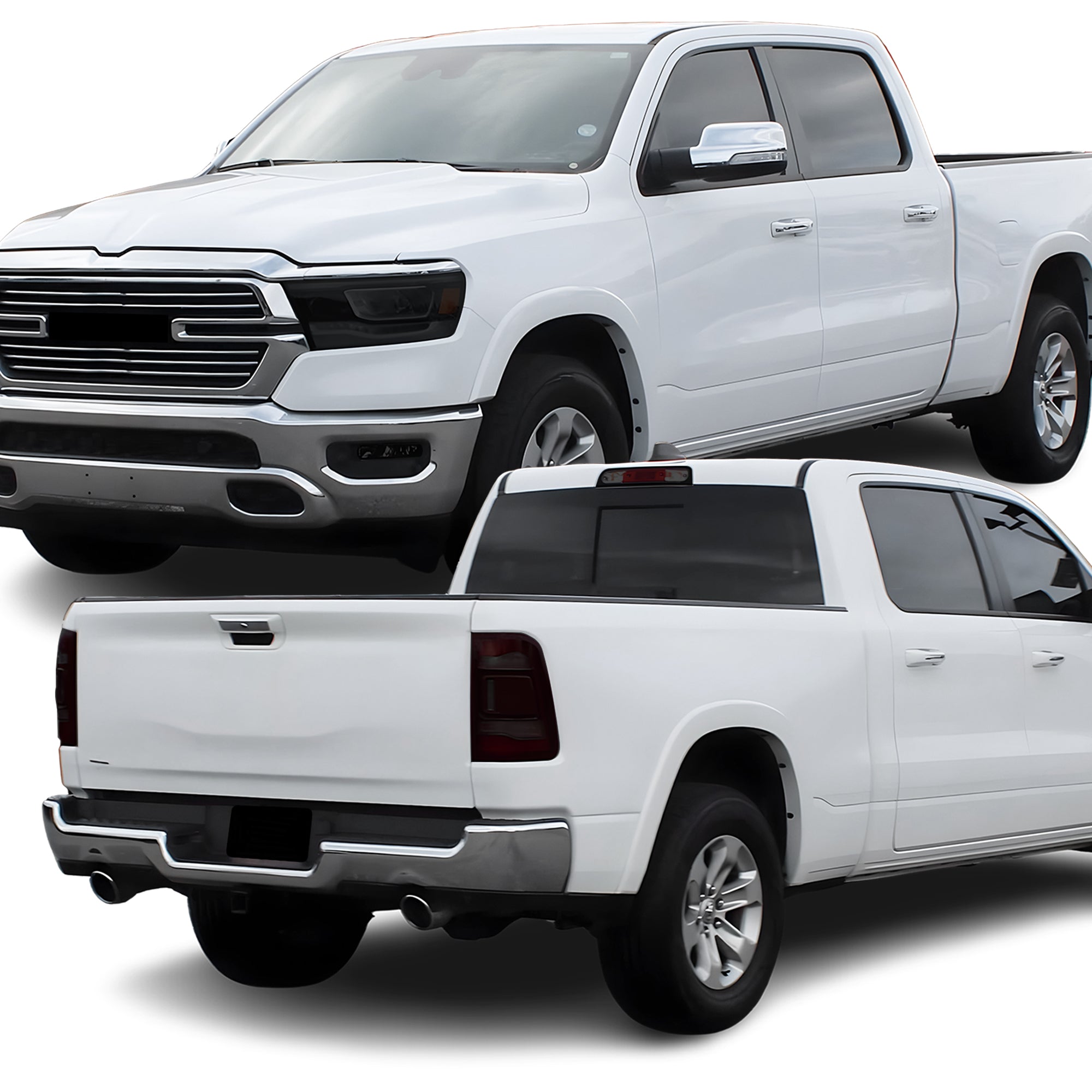 Dodge Ram 2019–2024 Dark Smoke Headlight & Taillight Tint Kit – Precut Vinyl Lens Overlays