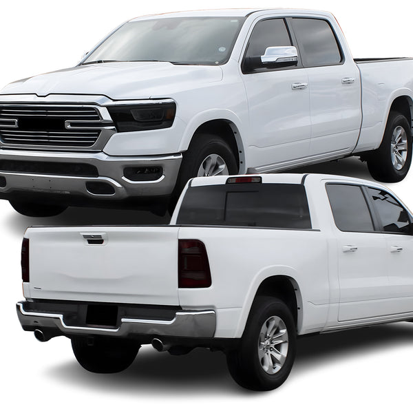Complete Full Headlight Taillight Precut Overlay Tint Kit with Tools Fits Dodge Ram 2019-2024