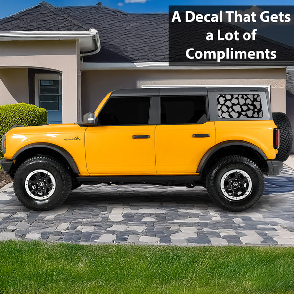 Animal Leopard Cow Paw Heart Window Vinyl Decal Stickers Fits Ford Bronco 4 Door 2021 2022 2023