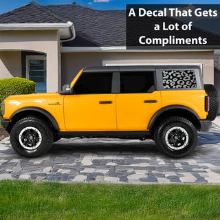 Animal Leopard Cow Paw Heart Window Vinyl Decal Stickers Fits Ford Bronco 4 Door 2021 2022 2023