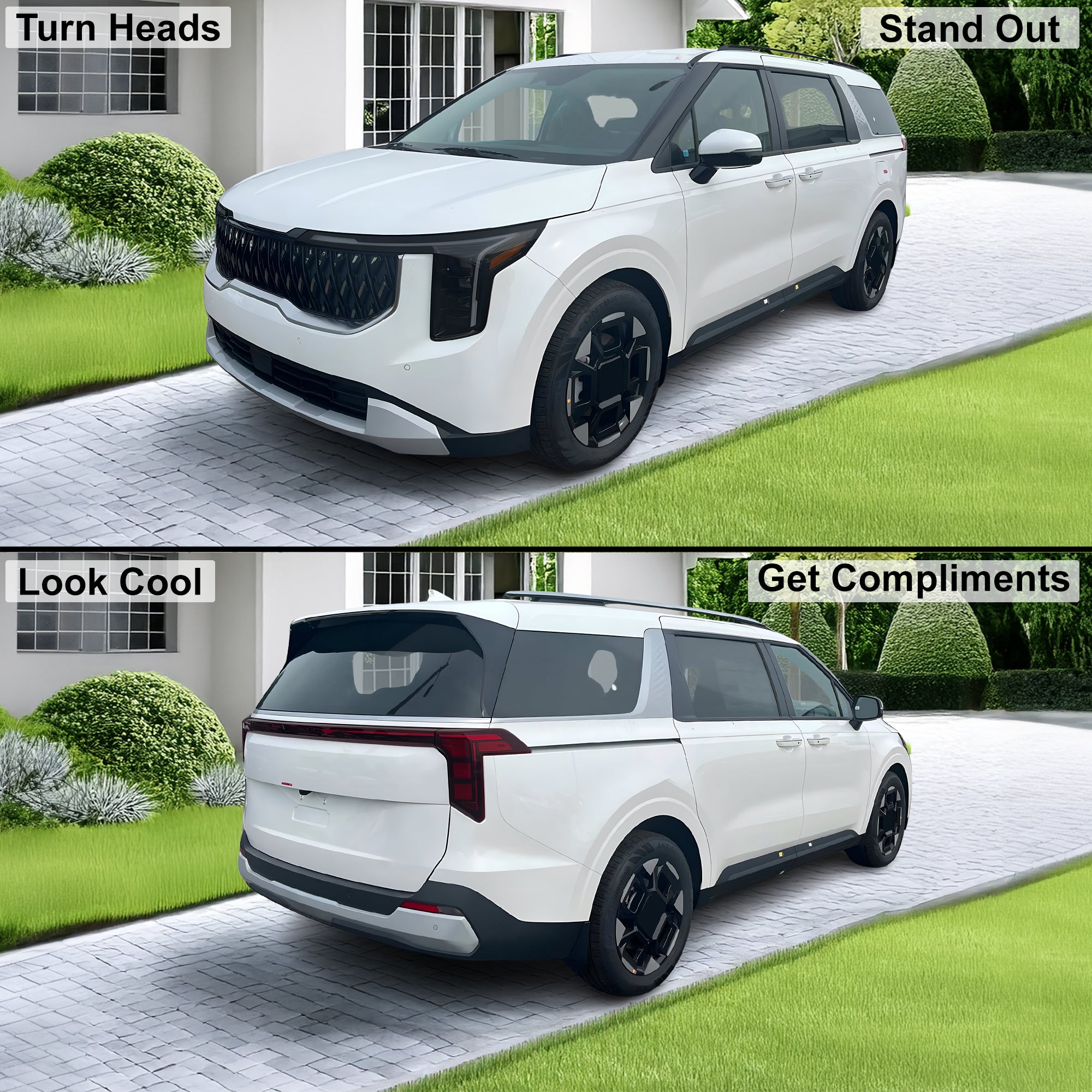 KIA Carnival 2025–2026 Dark Smoke Headlight & Taillight Tint Kit – Precut Vinyl Lens Overlays