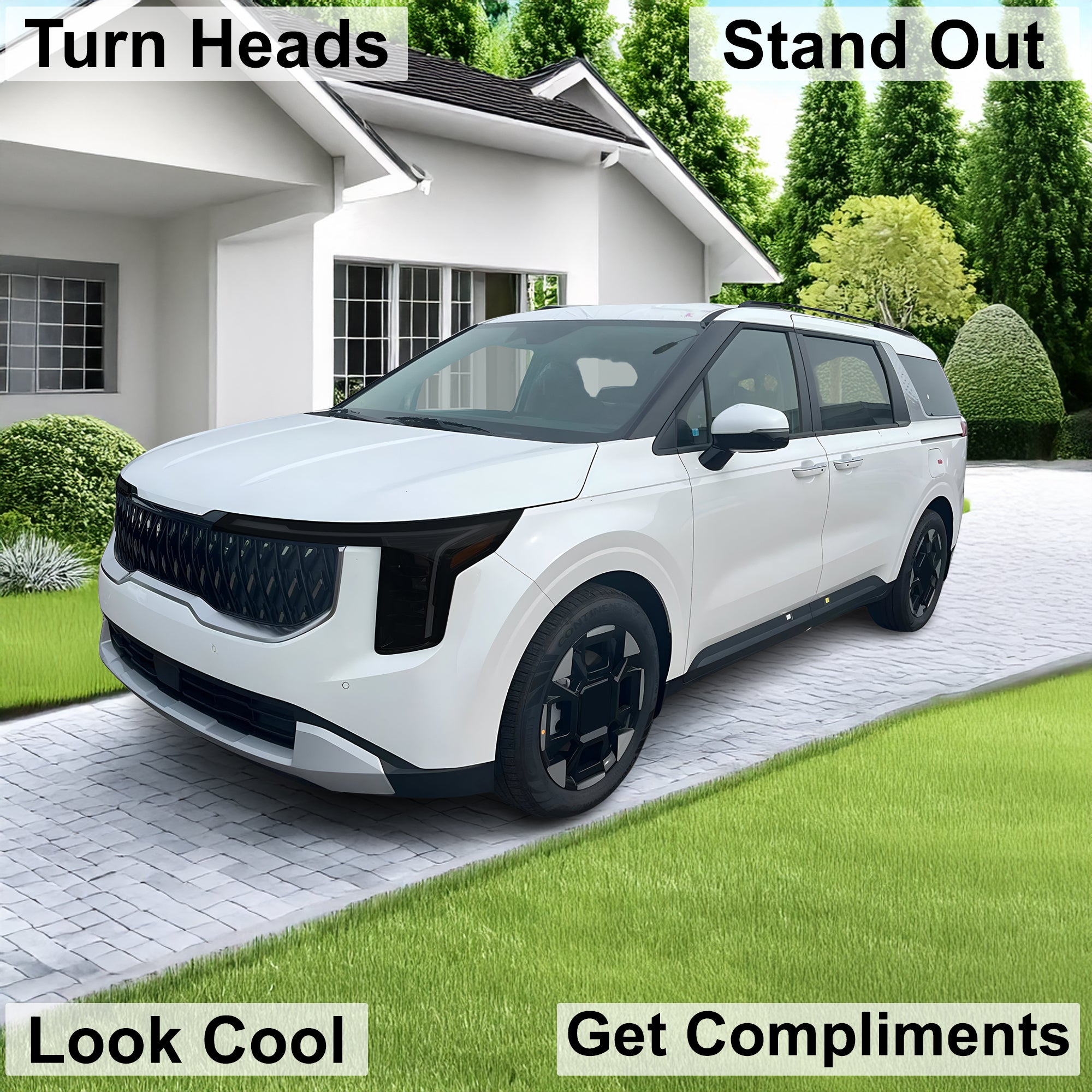 KIA Carnival 2025–2026 Dark Smoke Headlight & Taillight Tint Kit – Precut Vinyl Lens Overlays