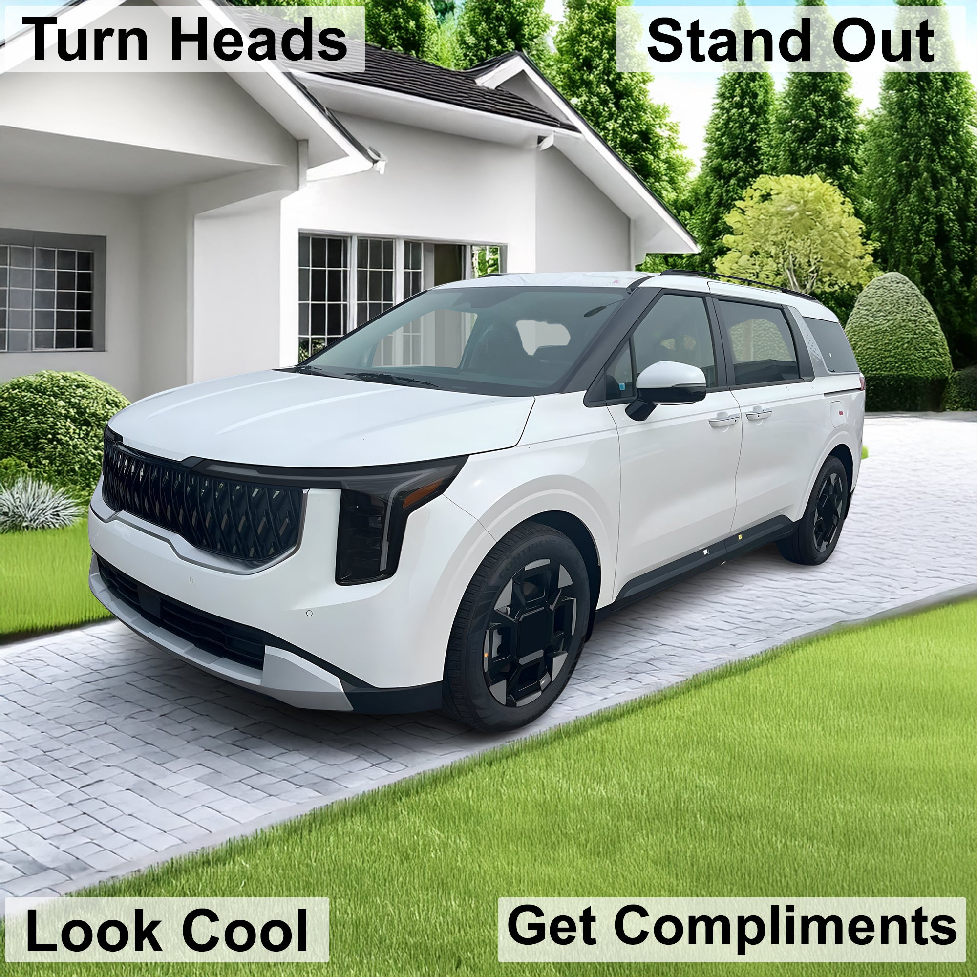 KIA Carnival 2025–2026 Dark Smoke Headlight & Taillight Tint Kit – Precut Vinyl Lens Overlays