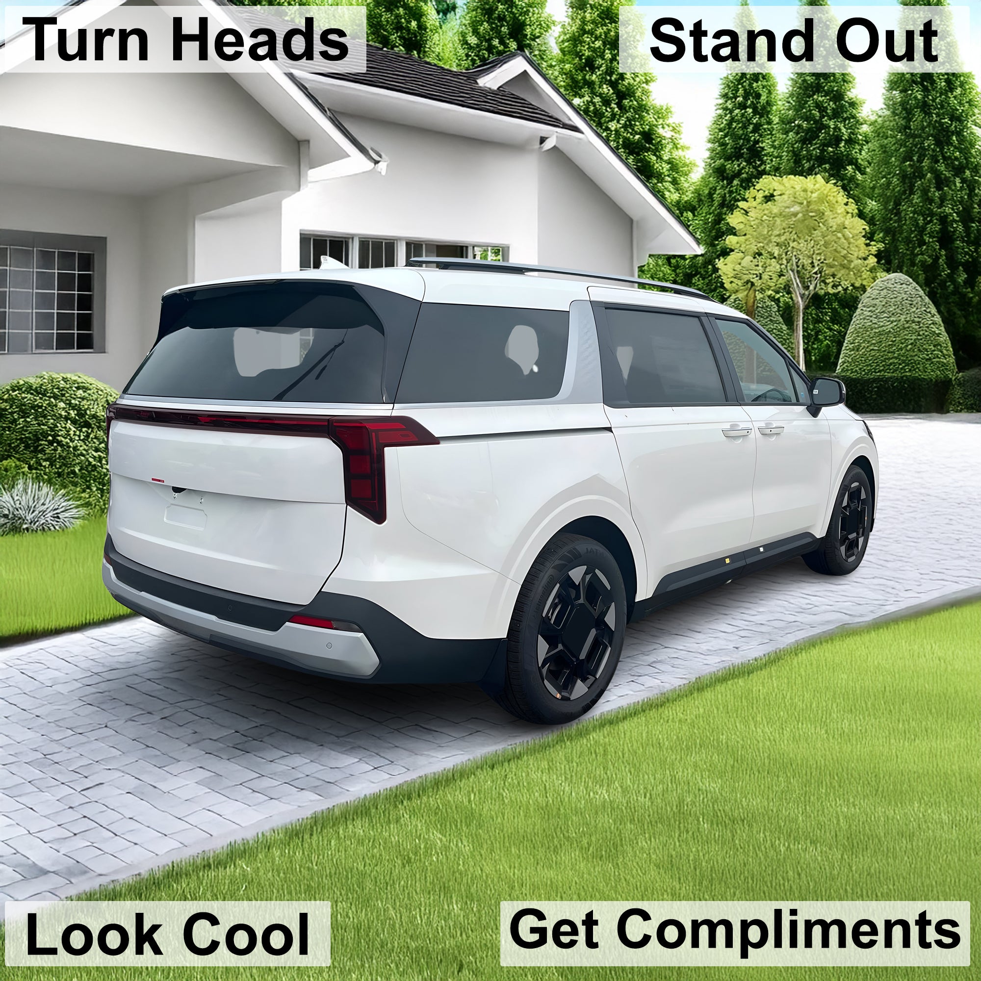 KIA Carnival 2025–2026 Dark Smoke Headlight & Taillight Tint Kit – Precut Vinyl Lens Overlays