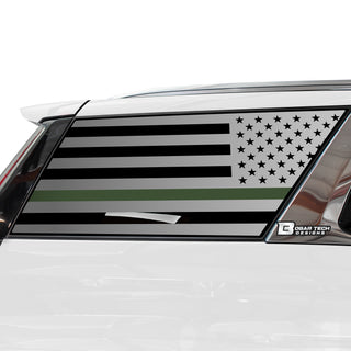 Buy thin-green-line Quarter Window American Flag Vinyl Decal Stickers Fits Cadillac Escalade 2021-2023