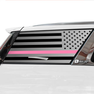 Buy thin-pink-line Quarter Window American Flag Vinyl Decal Stickers Fits Cadillac Escalade 2021-2023