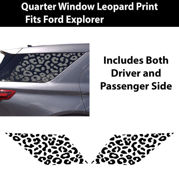Precut Leopard Cheetah Print Rear Side Quarter Window Decal Stickers Fits Ford Explorer 2020-2026