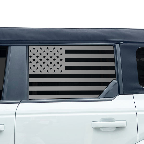 American Flag Window Vinyl Decal Stickers Fits Ford Bronco 4 Door 2021-2025Blue Red Pink Green Line