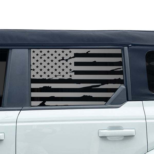 American Flag Window Vinyl Decal Stickers Fits Ford Bronco 4 Door 2021-2025Blue Red Pink Green Line