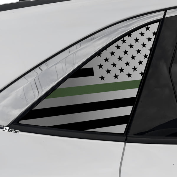 x2) Distressed US flag pre-cut decal for Ford Mustang 2005-2009 quarter window e x2) Distressed US flag pre-cut decal for Ford Mustang 2005-2009 quarter window e