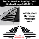 Quarter Window American Flag Vinyl Decal Stickers Fits Ford Escape 2020-2024