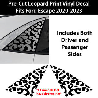 Animal Leopard Cheetah Cow Window Vinyl Decal Stickers Fits Ford Escape 2020-2024