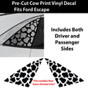 Animal Leopard Cheetah Cow Window Vinyl Decal Stickers Fits Ford Escape 2020-2026