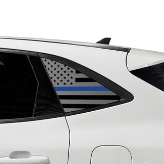 Buy thin-blue-line American Flag Quarter Window Decal for Ford Escape 2020-2026 – Precut Matte Black Vinyl