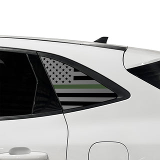 Buy thin-green-line American Flag Quarter Window Decal for Ford Escape 2020-2026 – Precut Matte Black Vinyl