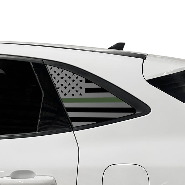 American Flag Quarter Window Decal for Ford Escape 2020-2026 – Precut Matte Black Vinyl