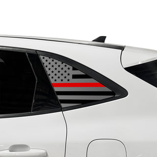 Buy thin-red-line American Flag Quarter Window Decal for Ford Escape 2020-2026 – Precut Matte Black Vinyl