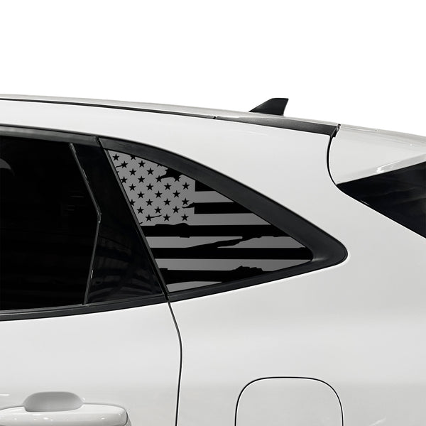 American Flag Quarter Window Decal for Ford Escape 2020-2026 – Precut Matte Black Vinyl