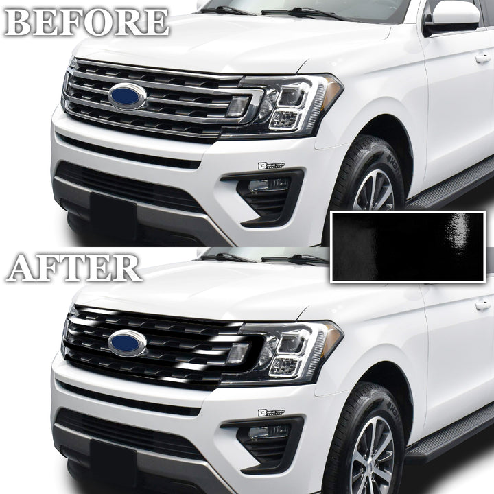 Fits Ford Expedition MAX 2018 - 2024 Vinyl Chrome Delete Sides Front Rear Bumper Trim Blackout Decal Stickers Overlay Film - Bogar Tech Designs