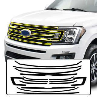 Fits Ford Expedition MAX 2018-2021 Vinyl Chrome Delete Sides Front Rear Bumper Trim Blackout Decal Stickers Overlay Film