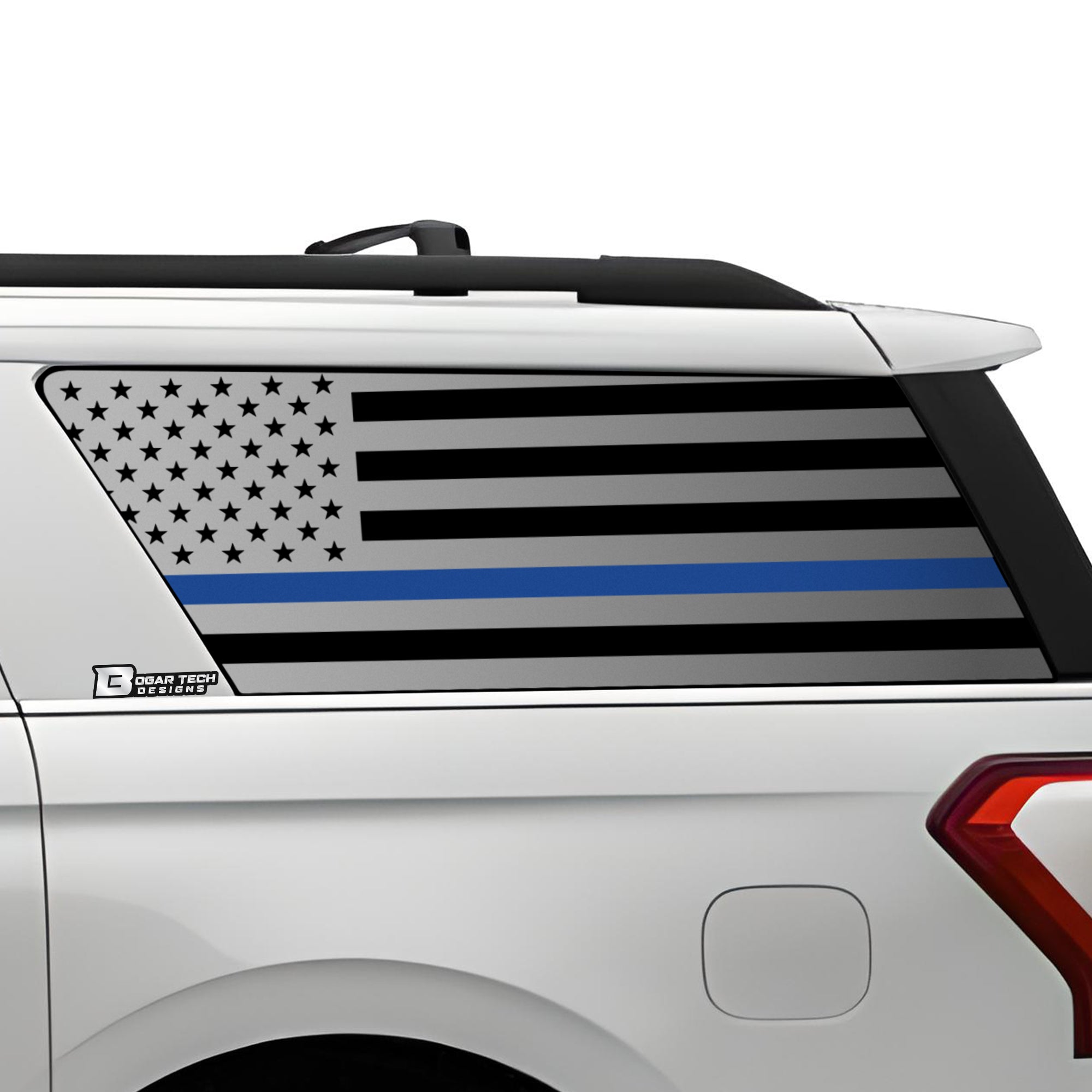 American Flag Window Vinyl Decal Stickers Fits Ford Expedition 2018 - 2024 - Bogar Tech Designs
