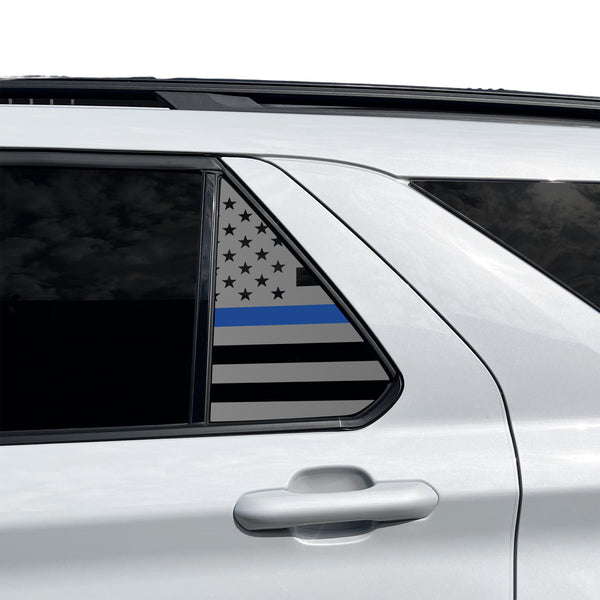 Precut American Flag Rear Side Quarter Window Decal Stickers Fits Ford Explorer 2020-2026