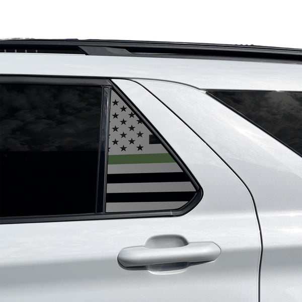 Precut American Flag Rear Side Quarter Window Decal Stickers Fits Ford Explorer 2020-2026