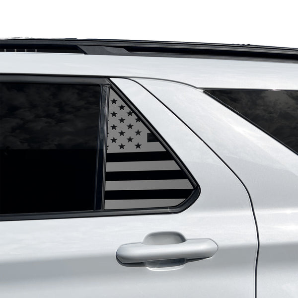 Precut American Flag Rear Side Quarter Window Decal Stickers Fits Ford Explorer 2020-2026