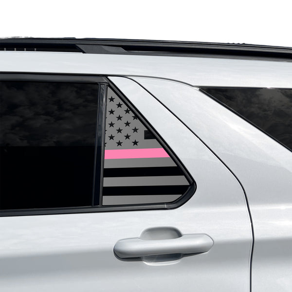 Precut American Flag Rear Side Quarter Window Decal Stickers Fits Ford Explorer 2020-2026