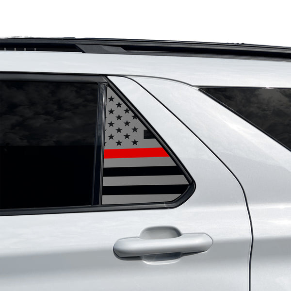Precut American Flag Rear Side Quarter Window Decal Stickers Fits Ford Explorer 2020-2026