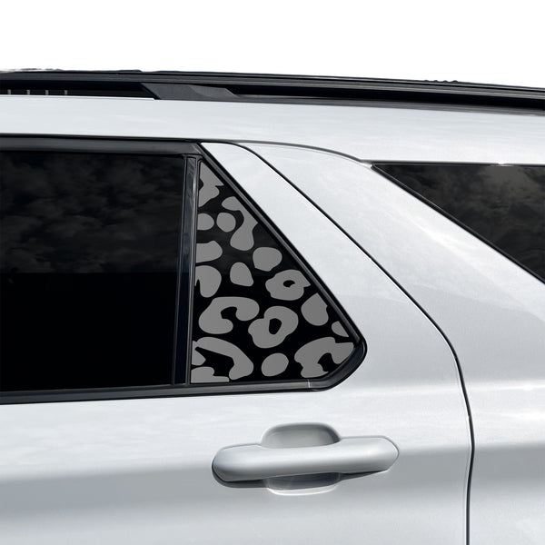 Precut Leopard Cheetah Print Rear Side Quarter Window Decal Stickers Fits Ford Explorer 2020-2026