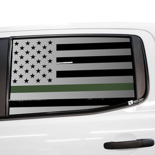 Buy thin-green-line American Flag Rear Side Window Vinyl Decal Stickers Fits Ford Ranger 2019-2024