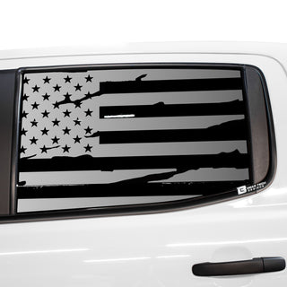 Buy distressed-black American Flag Rear Side Window Vinyl Decal Stickers Fits Ford Ranger 2019-2024