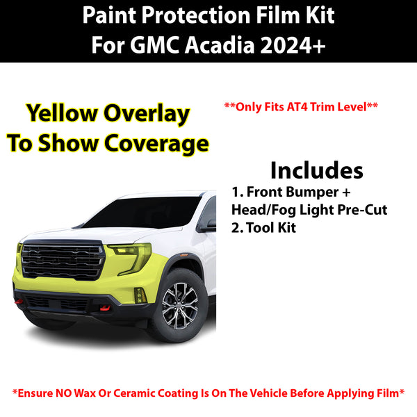 Fits GMC Acadia (AT4) 2024+ Precut Premium Paint Protection Film Clear Bra PPF Decal Film Kit