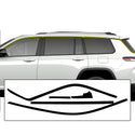 Window Vinyl Chrome Delete Trim Blackout Decal Stickers Overlay Film Fits Jeep Grand Cherokee L 2021-2023