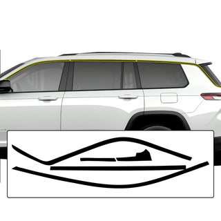 Window Vinyl Chrome Delete Trim Blackout Decal Stickers Overlay Film Fits Jeep Grand Cherokee L 2021-2023