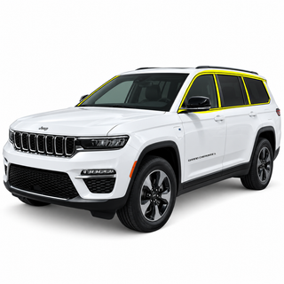 Jeep Grand Cherokee L 2021–2025 Window Trim Blackout Chrome Delete Kit – Precut Gloss Black Vinyl Overlays