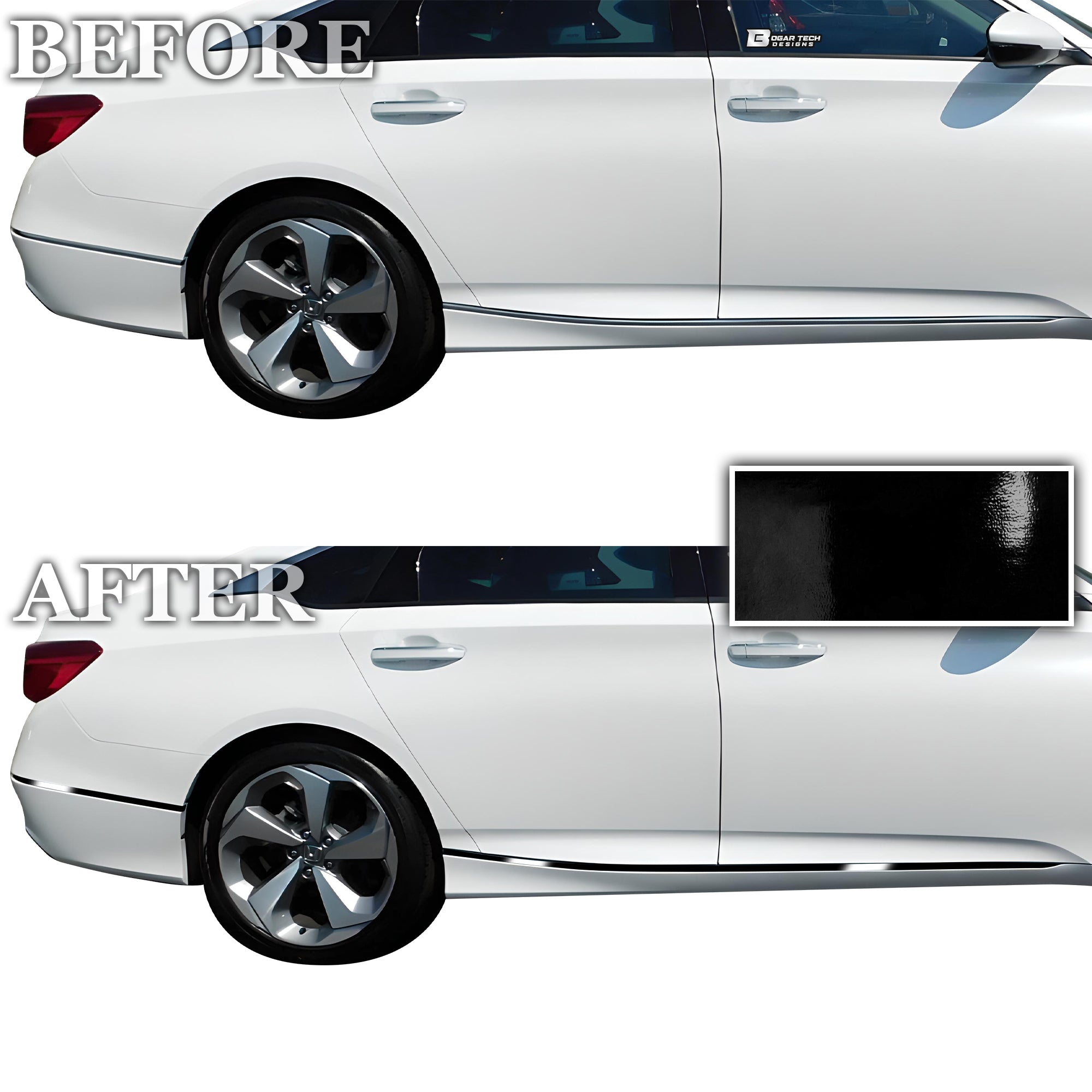 Vinyl Chrome Delete Blackout Decal Stickers Overlay Film Fits Honda Accord Sedan 2018 - 2022 - Bogar Tech Designs