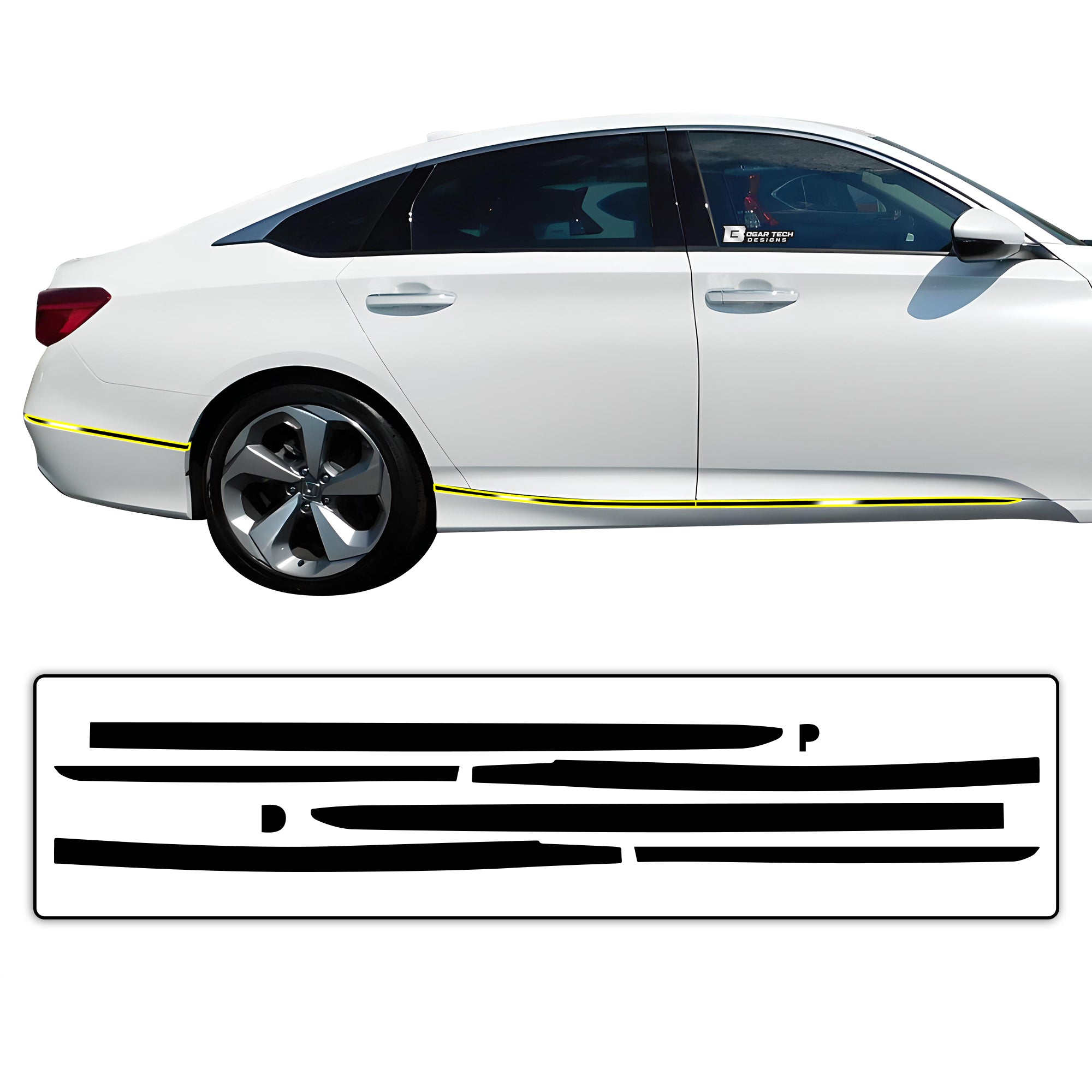 Vinyl Chrome Delete Blackout Decal Stickers Overlay Film Fits Honda Accord Sedan 2018 - 2022 - Bogar Tech Designs