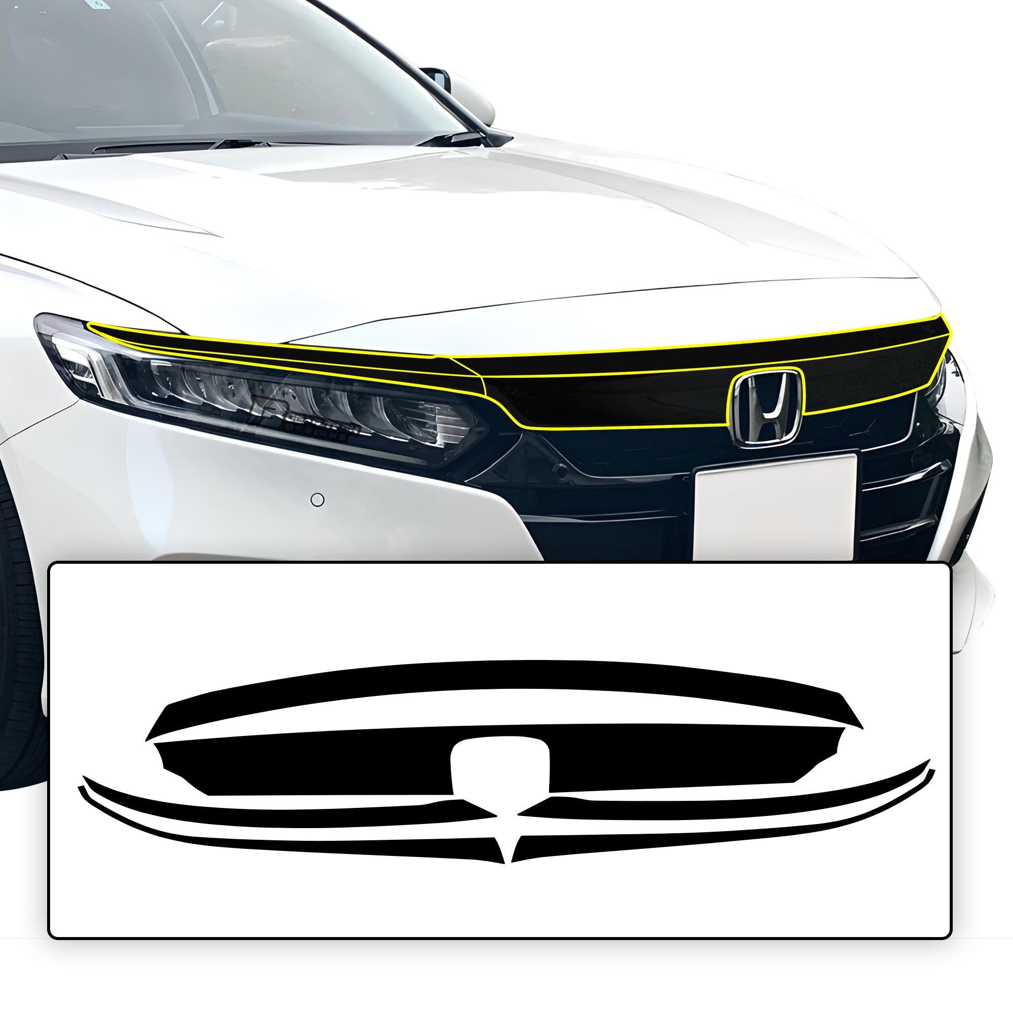 Vinyl Chrome Delete Blackout Decal Stickers Overlay Film Fits Honda Accord Sedan 2018 - 2022 - Bogar Tech Designs