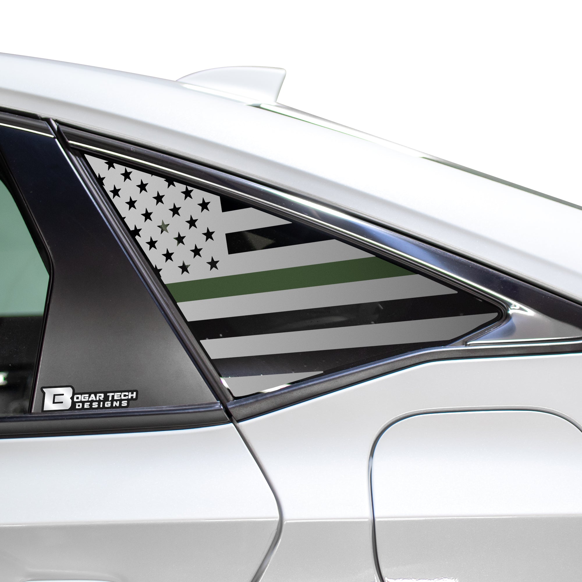 American Flag Rear Side Quarter Window Precut Decals Fits Honda Civic Sedan 2022 - 2025 - Bogar Tech Designs